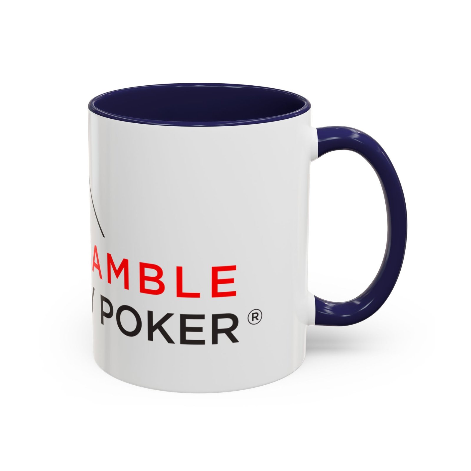 I Don’t Gamble, I Just Play Poker White Mug – Red & Black Logo