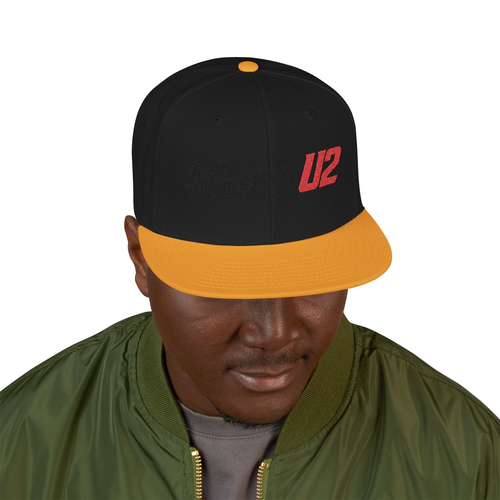 MuckU2 Snapback Poker Cap – Black & Red Logo