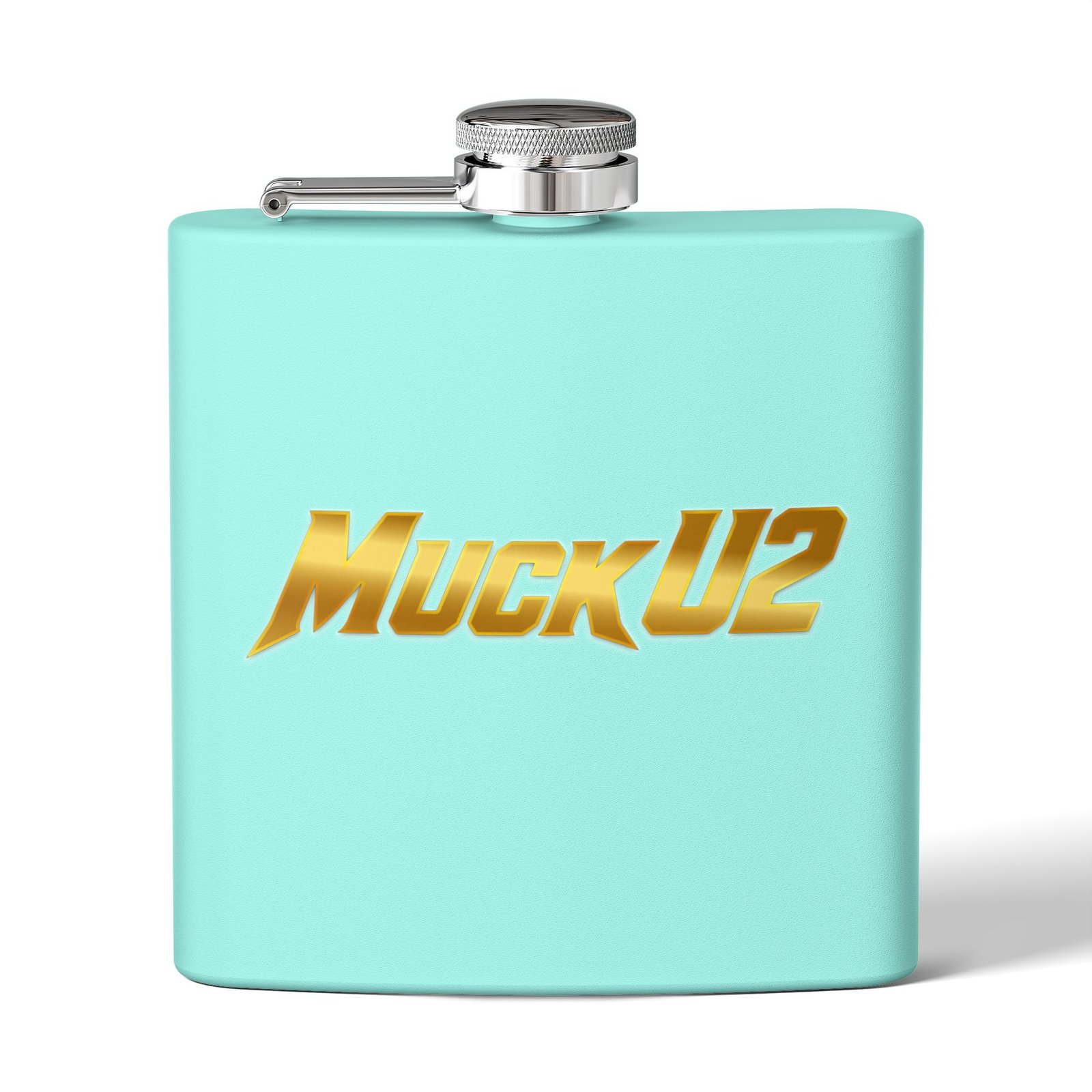 MuckU2 Flask – Gold Logo Poker Flask
