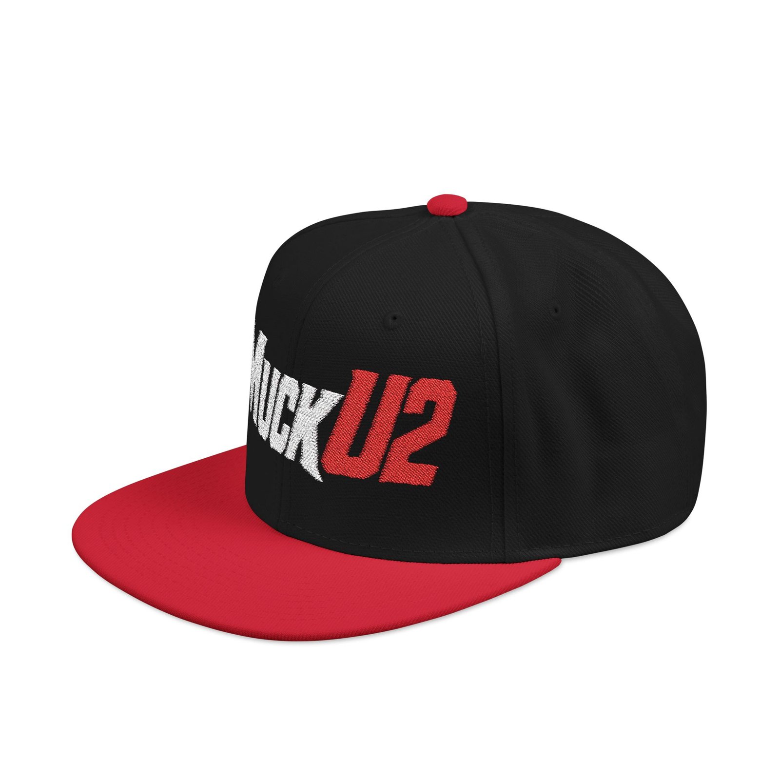 MuckU2 Snapback Poker Cap – White & Red Logo