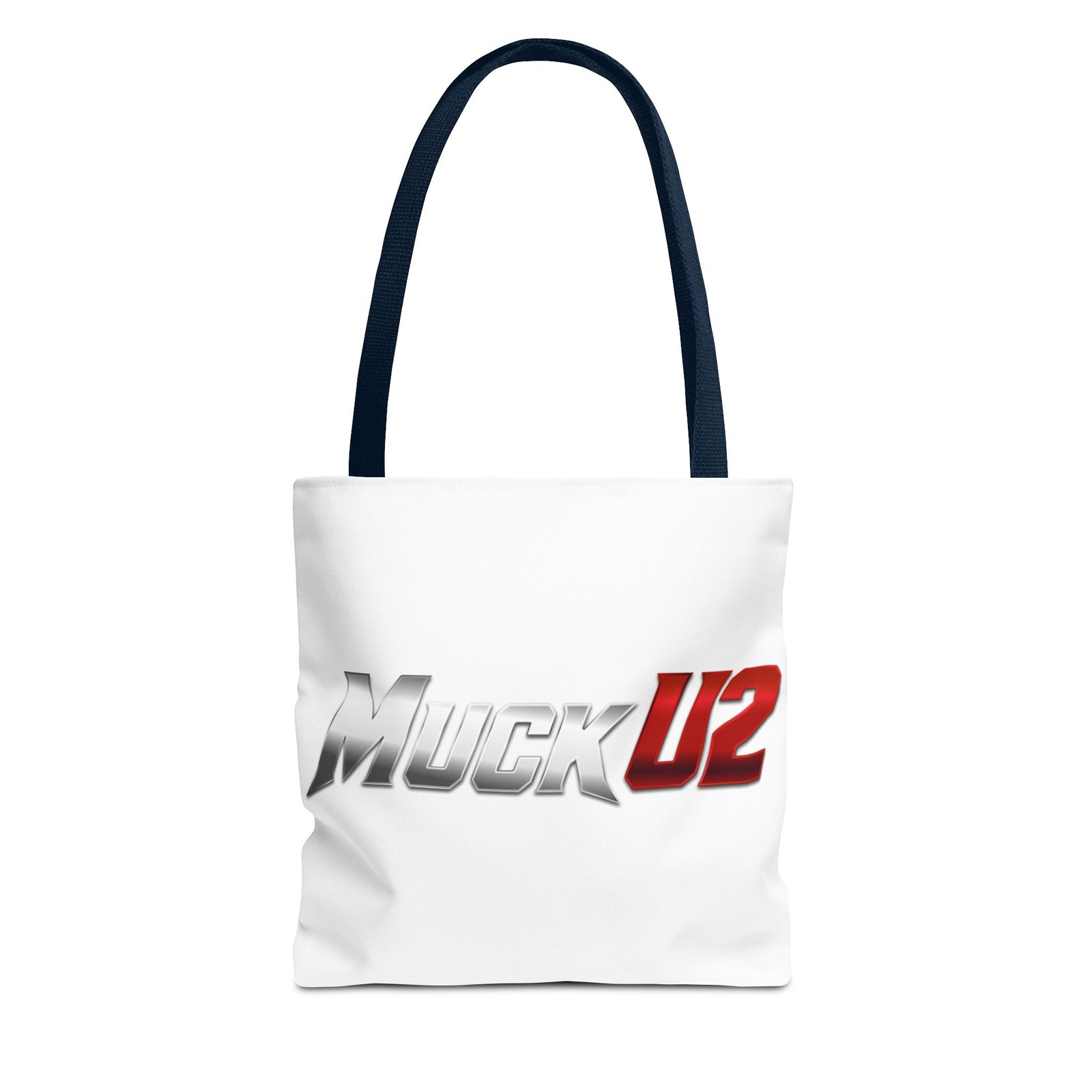 MuckU2 Canvas Tote Bag – Silver & Red Poker Logo