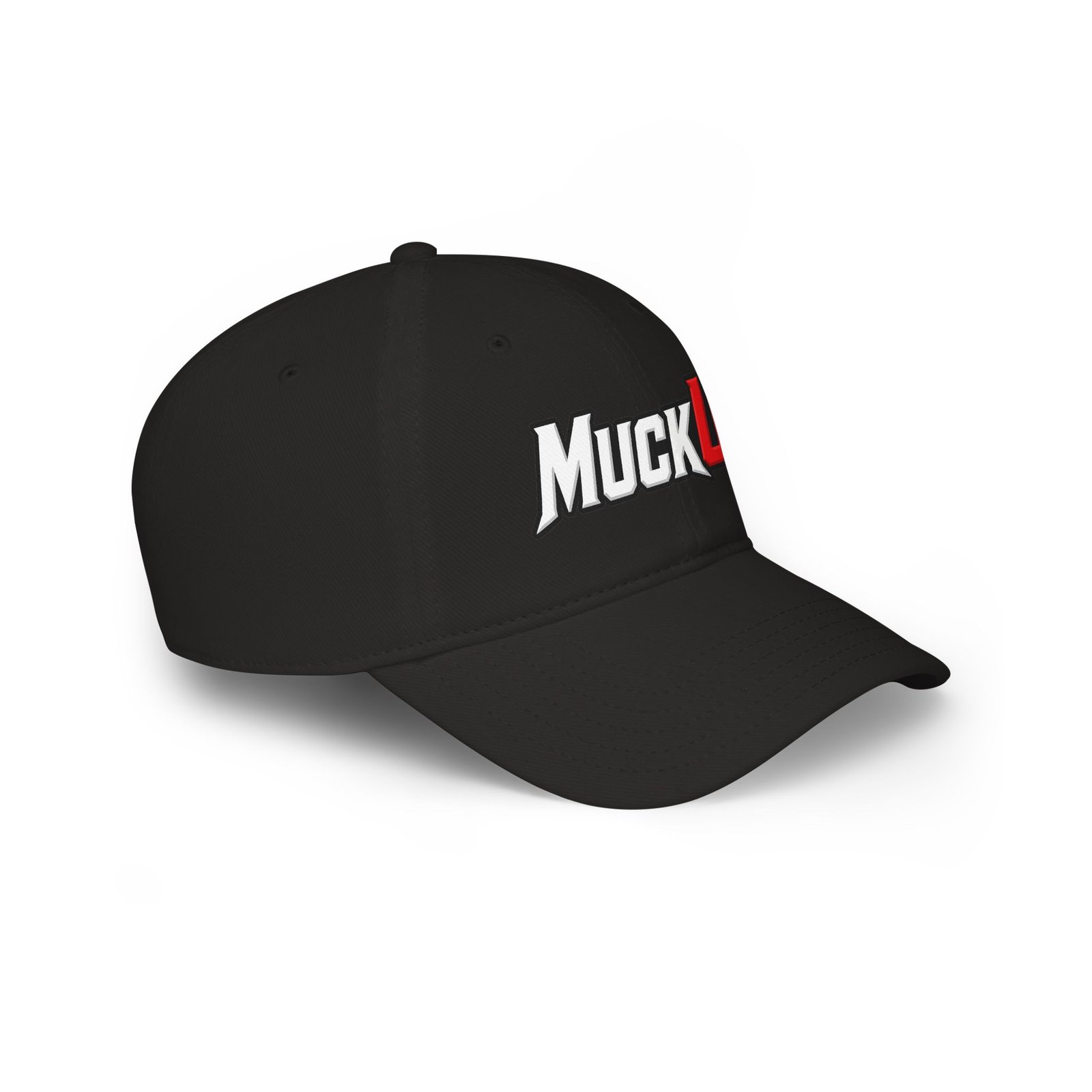 MuckU2 Poker Cap – White & Red Logo Baseball Hat