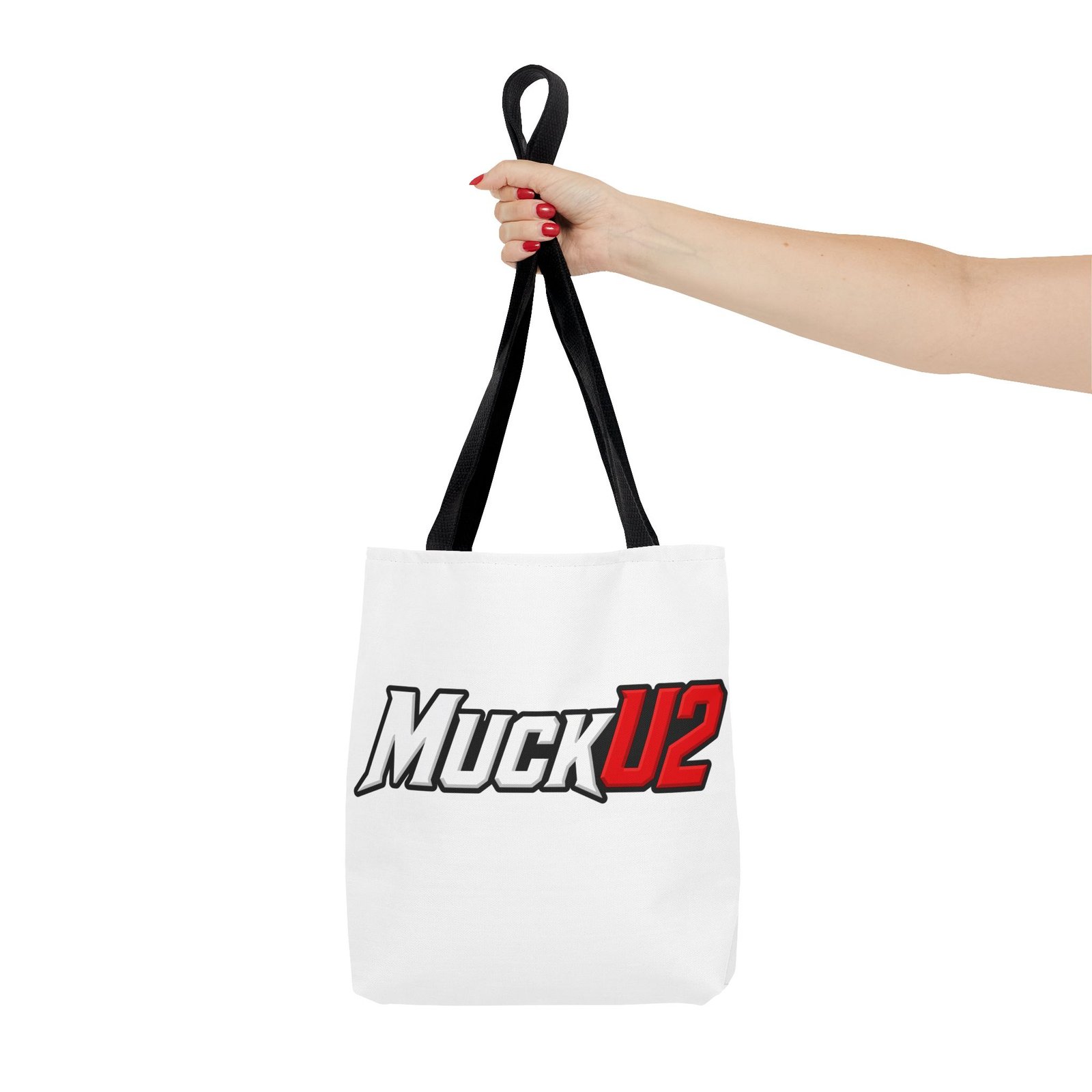 MuckU2 Canvas Tote Bag – White & Red Poker Logo