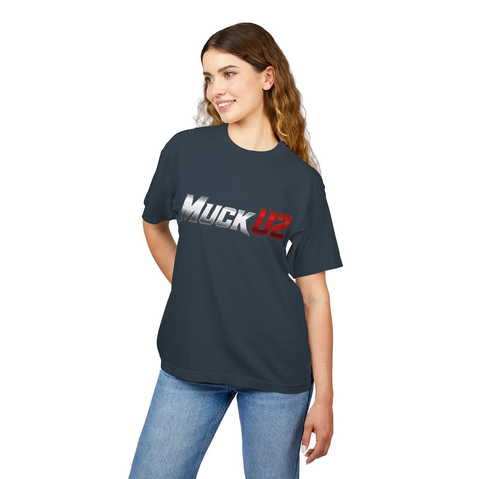 MuckU2 T-Shirt – Silver & Red Logo Poker Tee