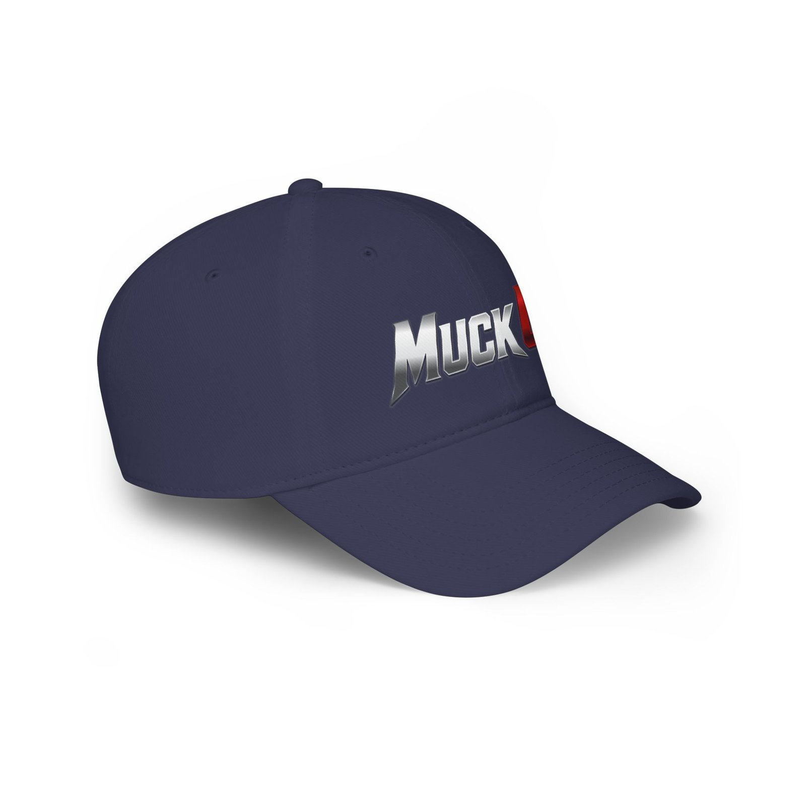 MuckU2 Poker Cap – Silver & Red Logo Baseball Hat