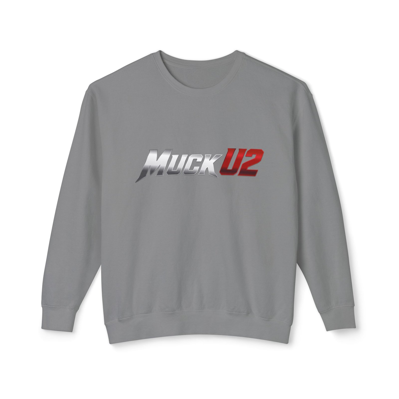 MuckU2 Sweatshirt – Silver & Red Logo Poker Crewneck