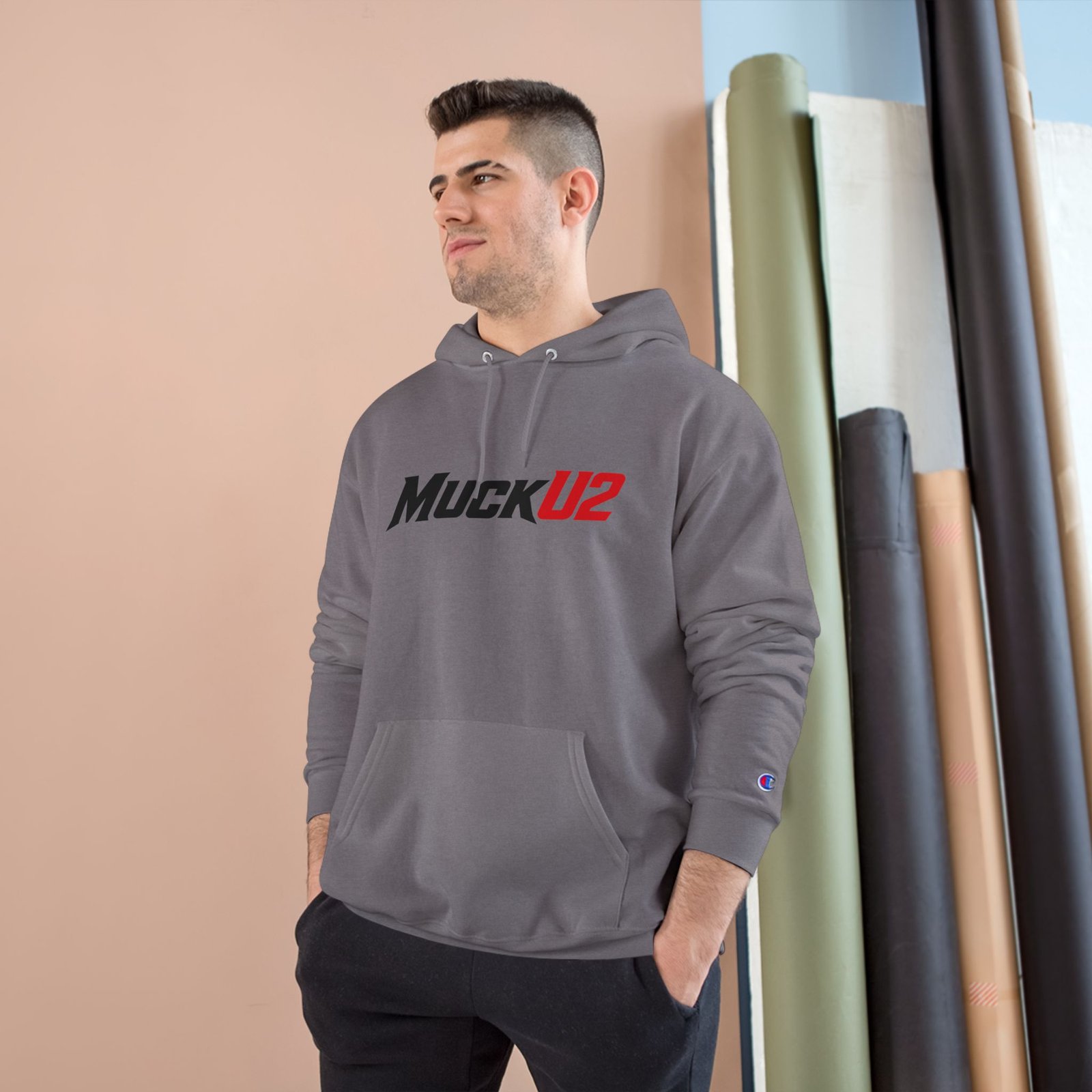MuckU2 Hoodie – Black & Red Logo Poker Pullover