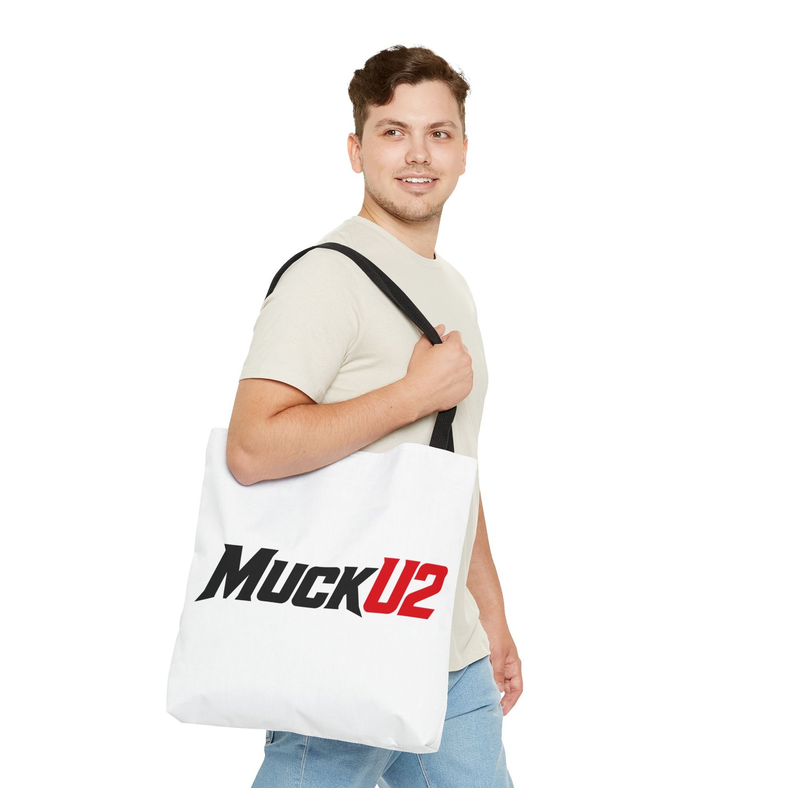 MuckU2 Canvas Tote Bag – Black & Red Poker Logo