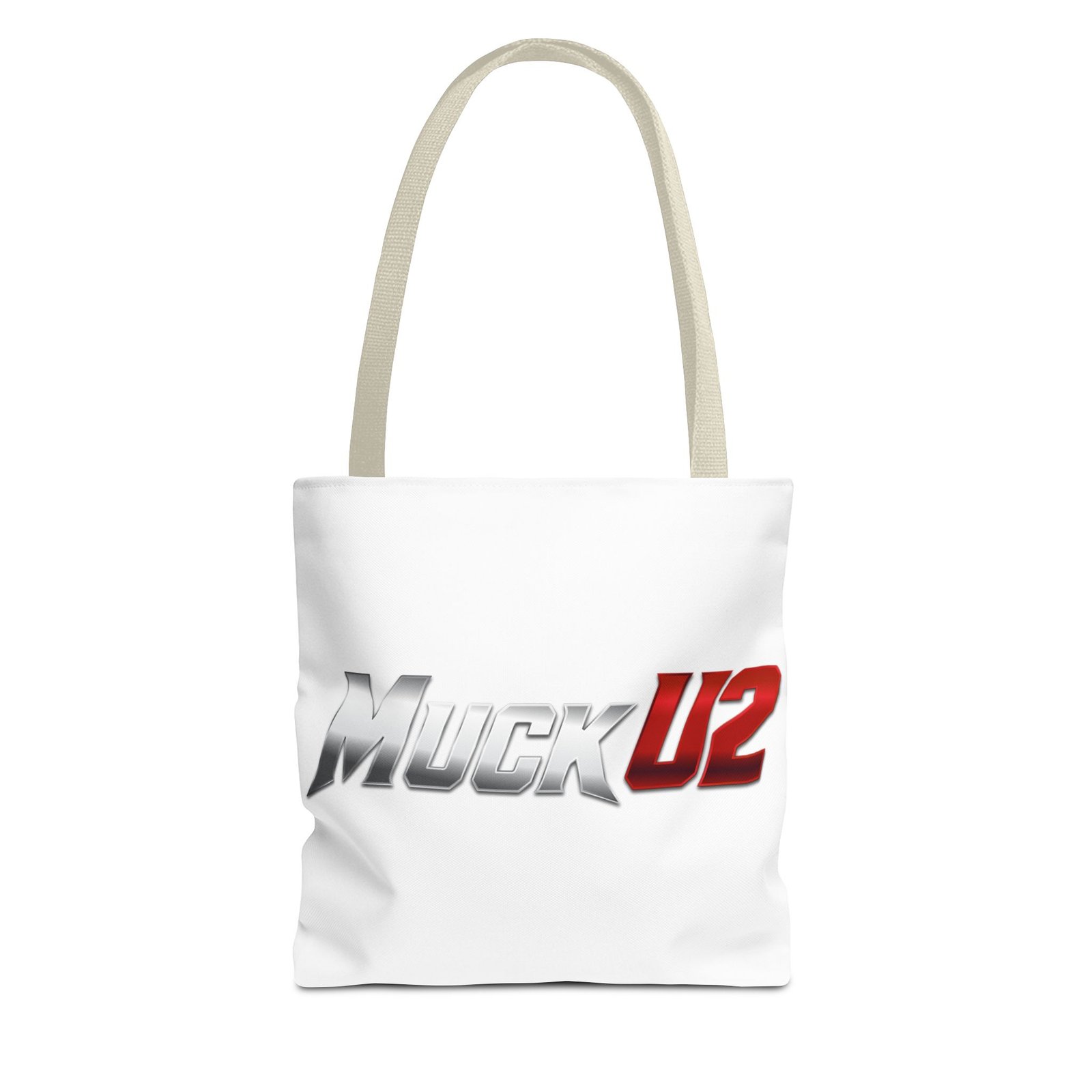 MuckU2 Canvas Tote Bag – Silver & Red Poker Logo