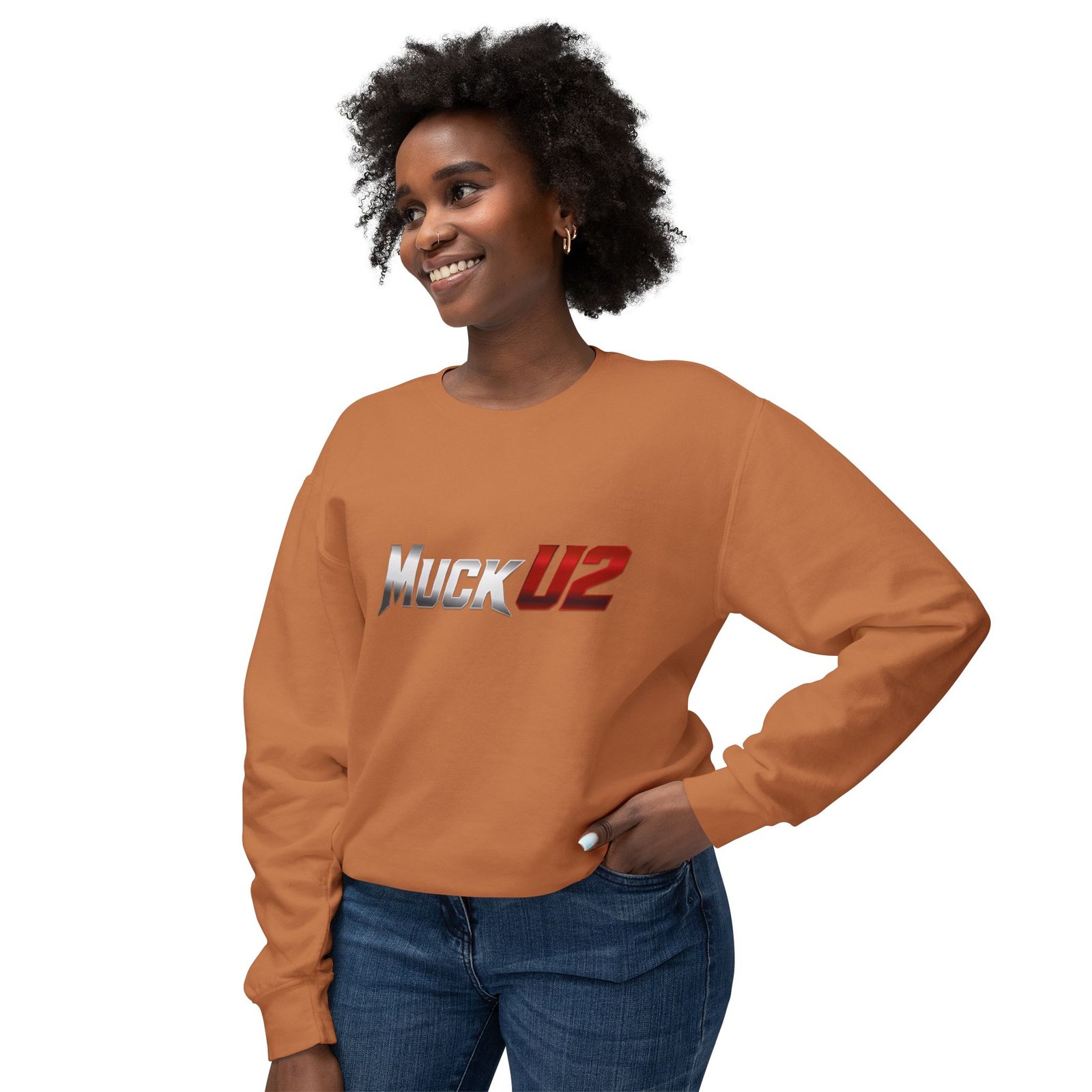 MuckU2 Sweatshirt – Silver & Red Logo Poker Crewneck