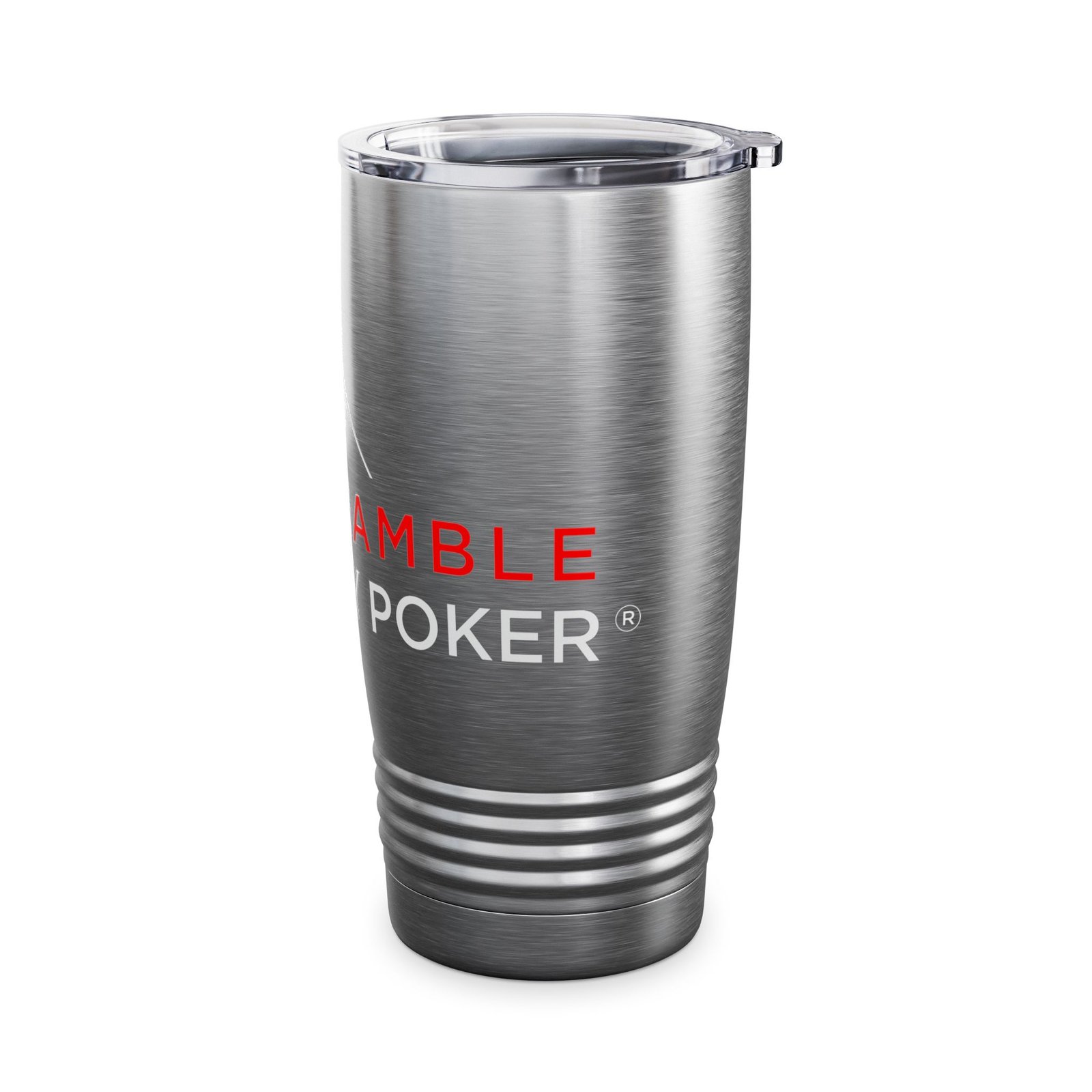 I Don’t Gamble, I Just Play Poker Tumbler – Red & White Poker Logo