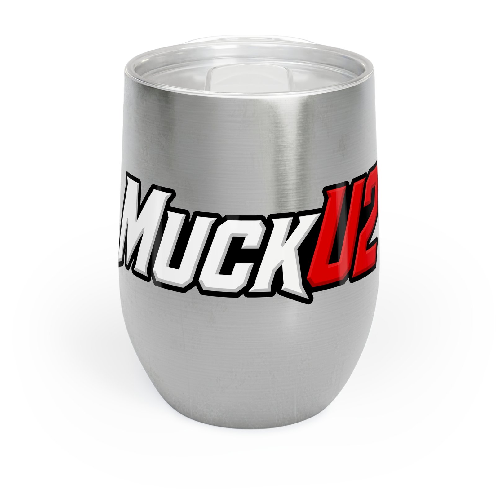 MuckU2 Wine Tumbler – White & Red Poker Logo