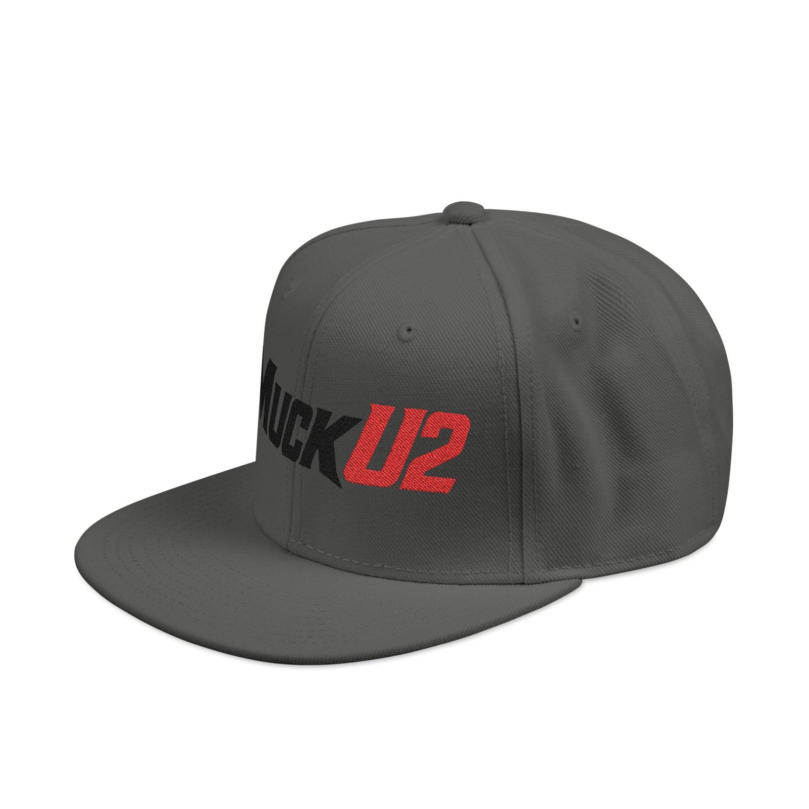 MuckU2 Snapback Poker Cap – Black & Red Logo