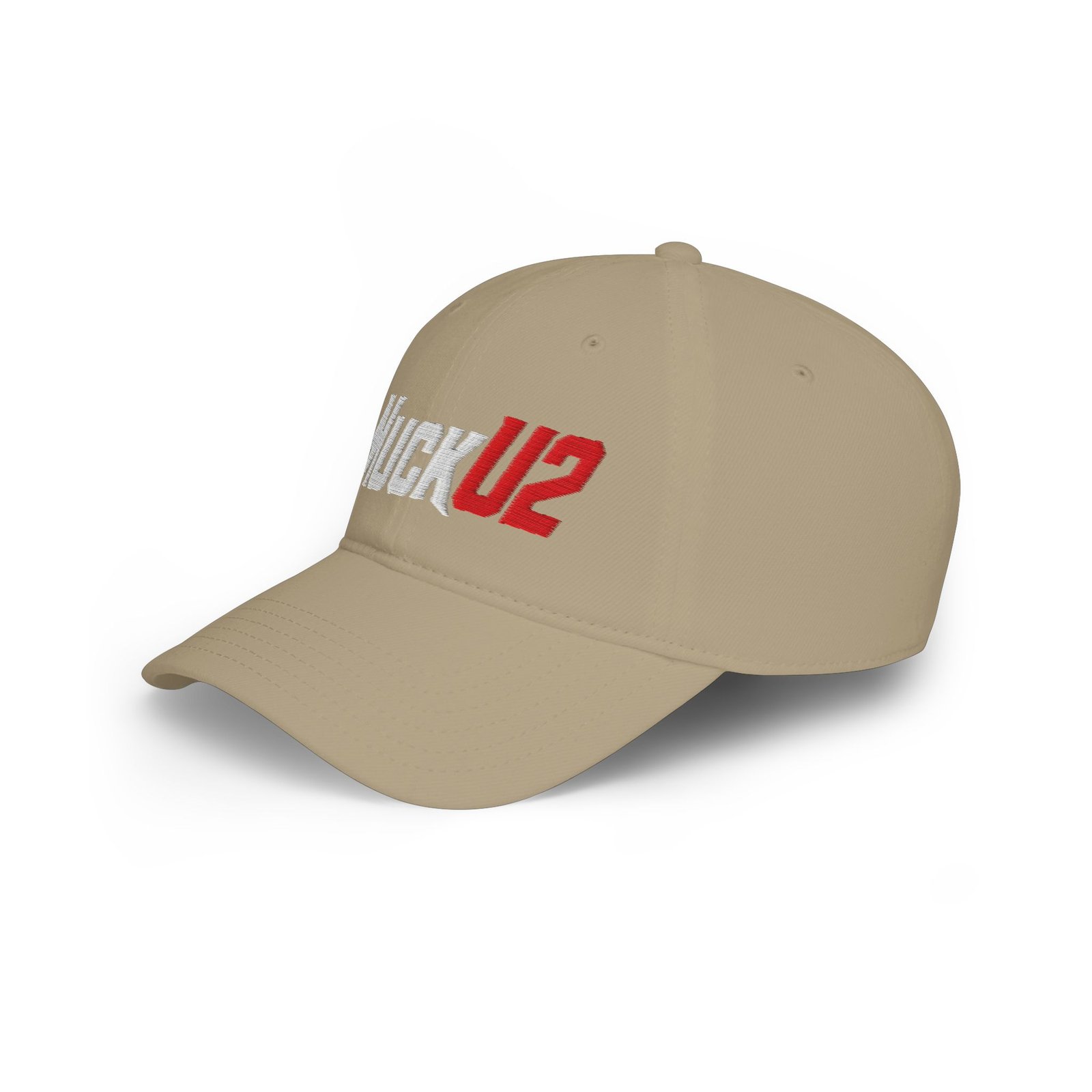 MuckU2 Poker Cap – White & Red Embroidered Baseball Hat