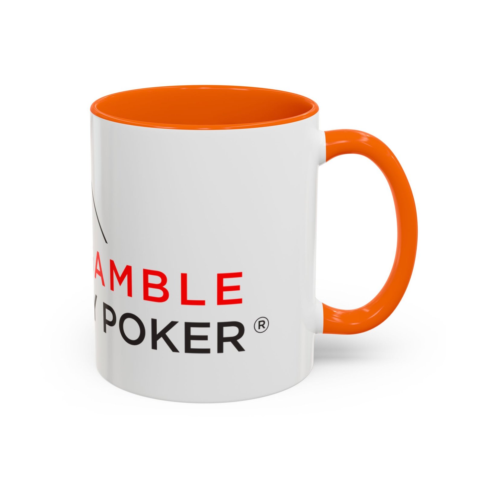 I Don’t Gamble, I Just Play Poker White Mug – Red & Black Logo
