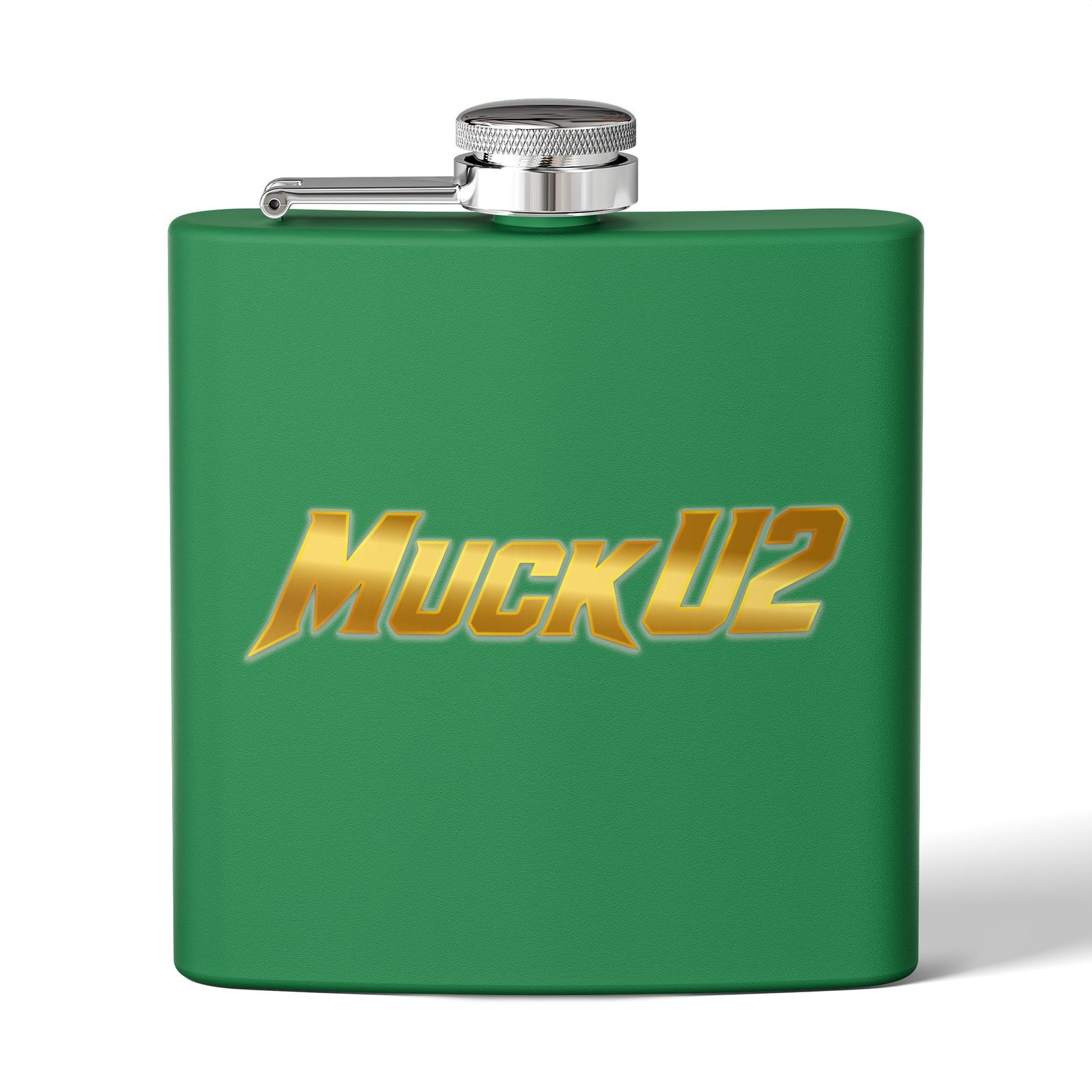 MuckU2 Flask – Gold Logo Poker Flask