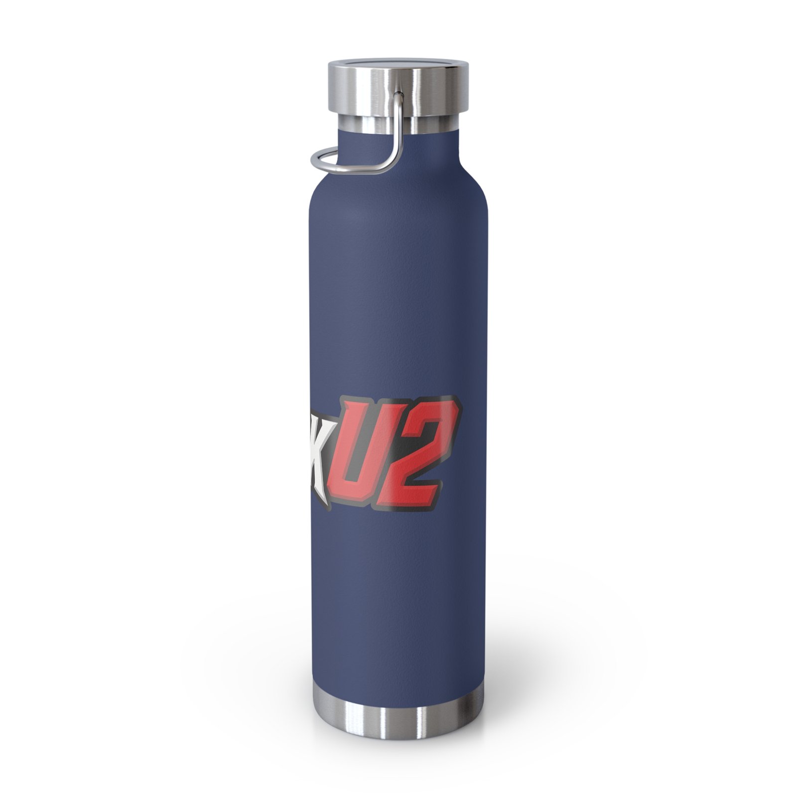 MuckU2 Insulated Water Bottle – White & Red Outlined Poker Logo