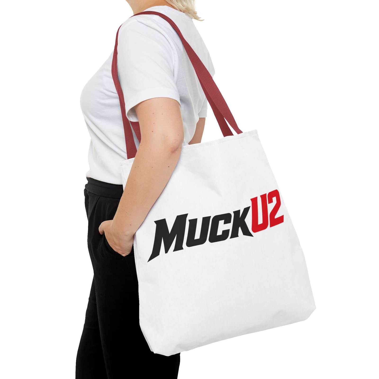 MuckU2 Canvas Tote Bag – Black & Red Poker Logo