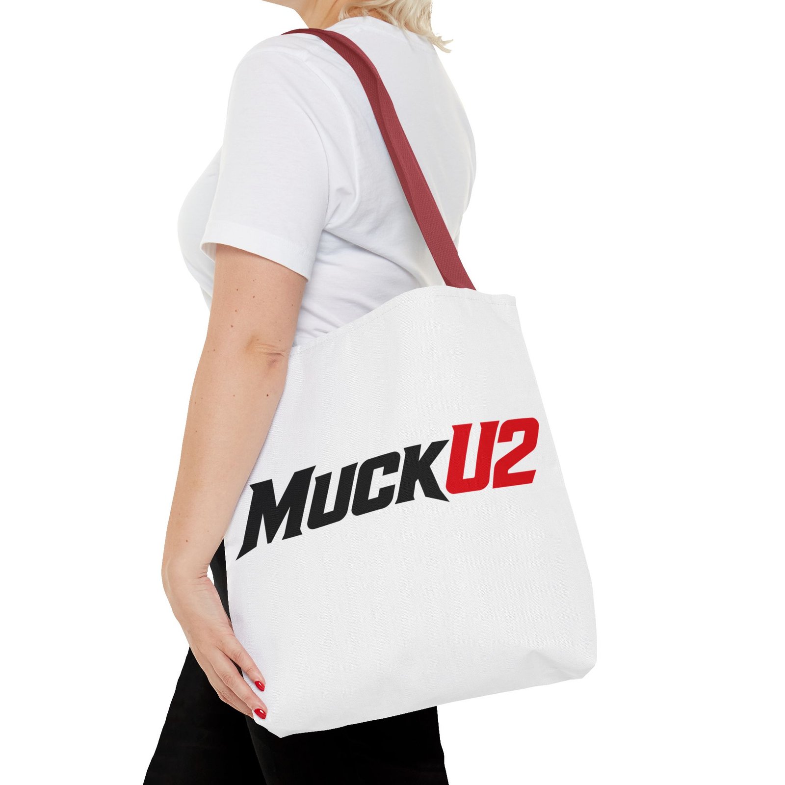 MuckU2 Canvas Tote Bag – Black & Red Poker Logo