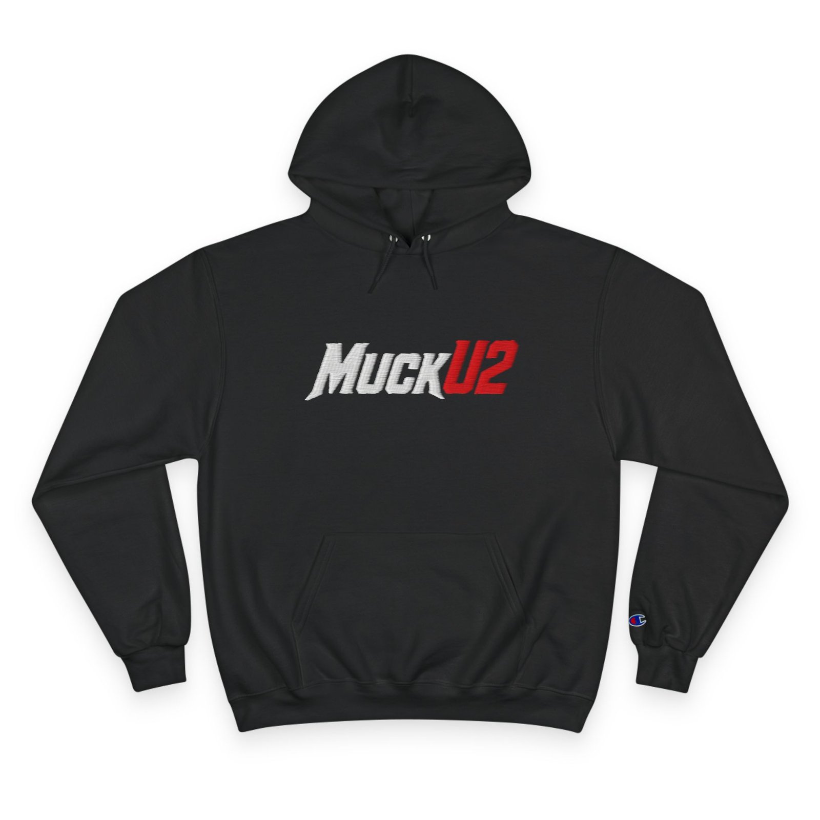 MuckU2 Hoodie – White & Red Logo Poker Pullover