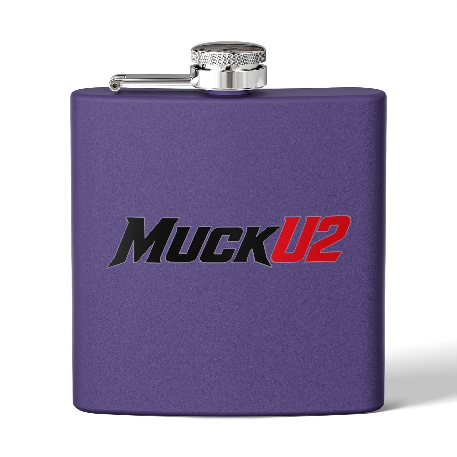 MuckU2 Flask – Black & Red Logo Poker Flask
