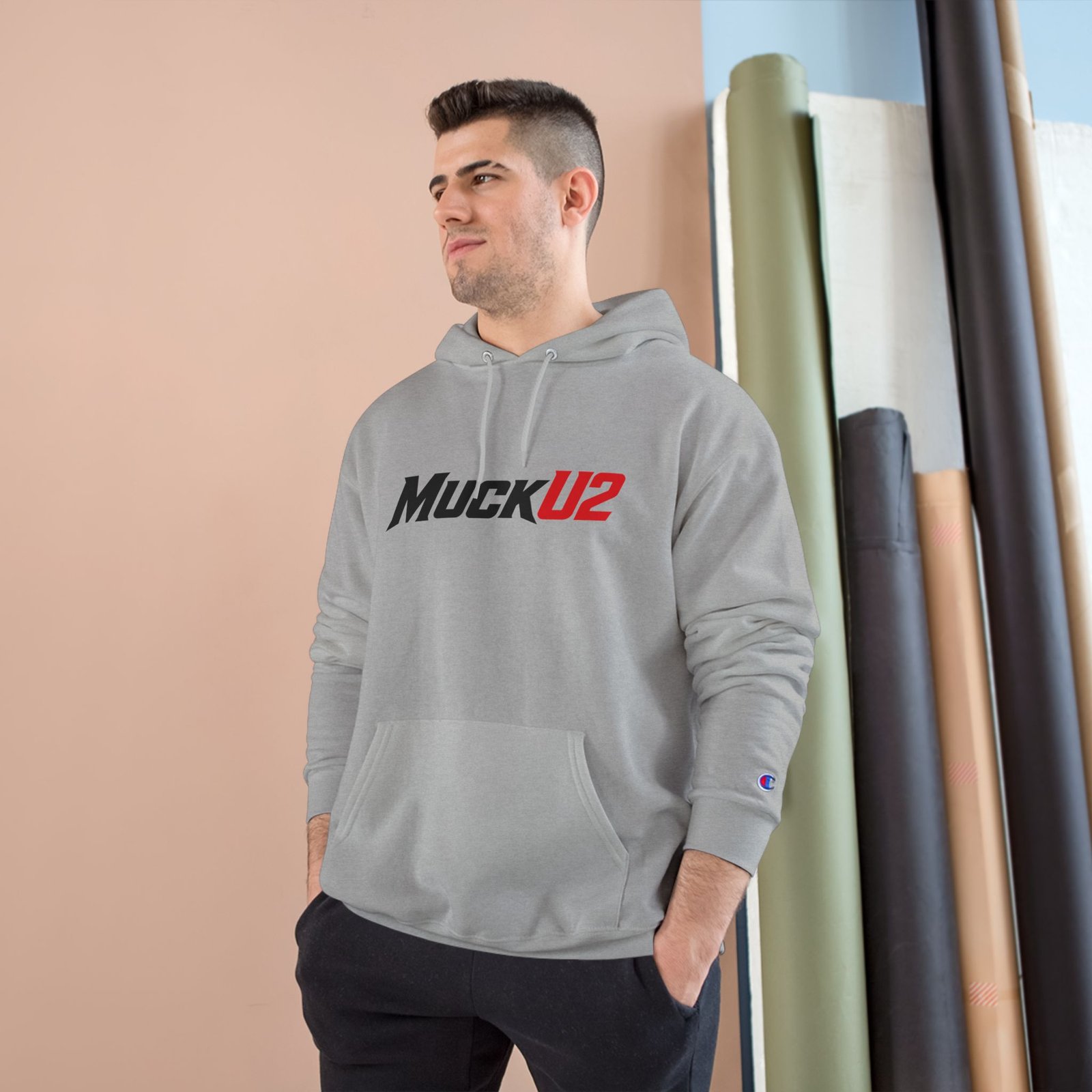 MuckU2 Hoodie – Black & Red Logo Poker Pullover