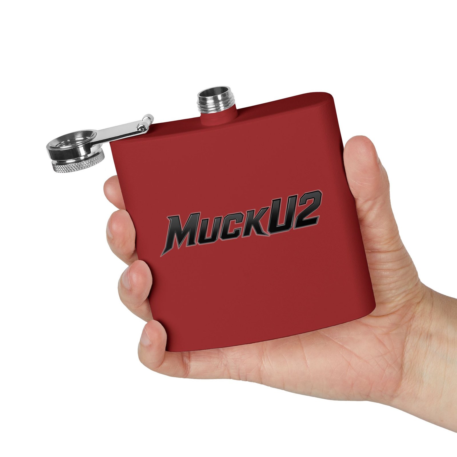 MuckU2 Flask – Black Logo Poker Flask