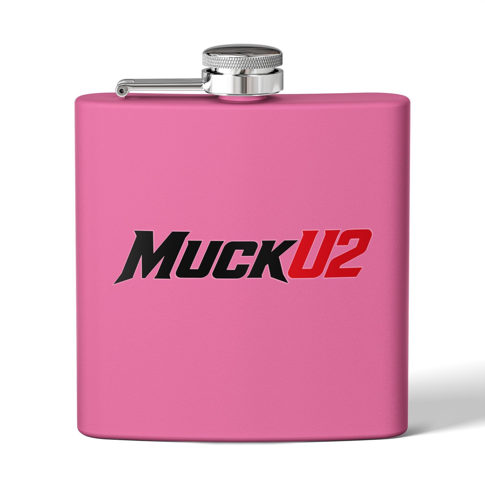 MuckU2 Flask – Black & Red Logo Poker Flask