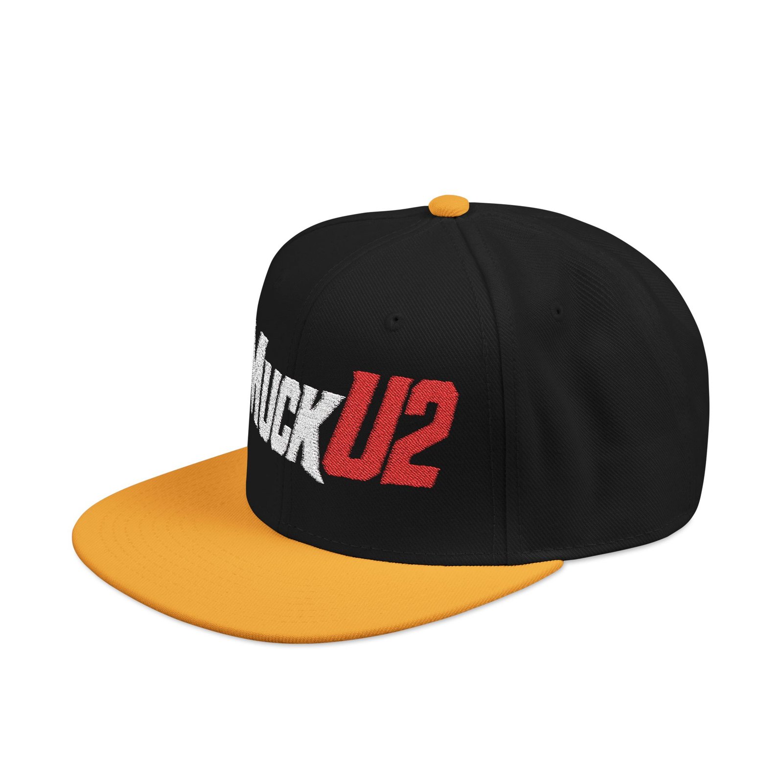 MuckU2 Snapback Poker Cap – White & Red Logo