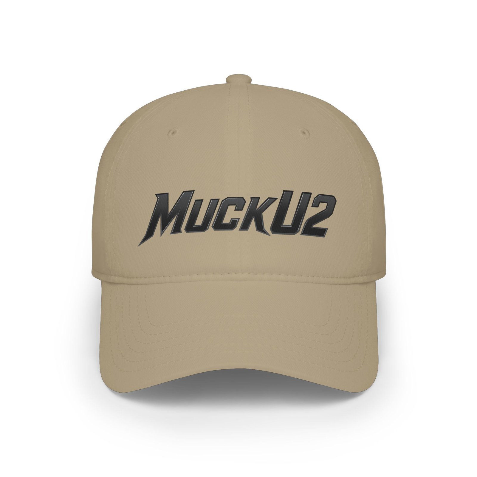 MuckU2 Distressed Dad Hat – Black Embroidered Poker Cap