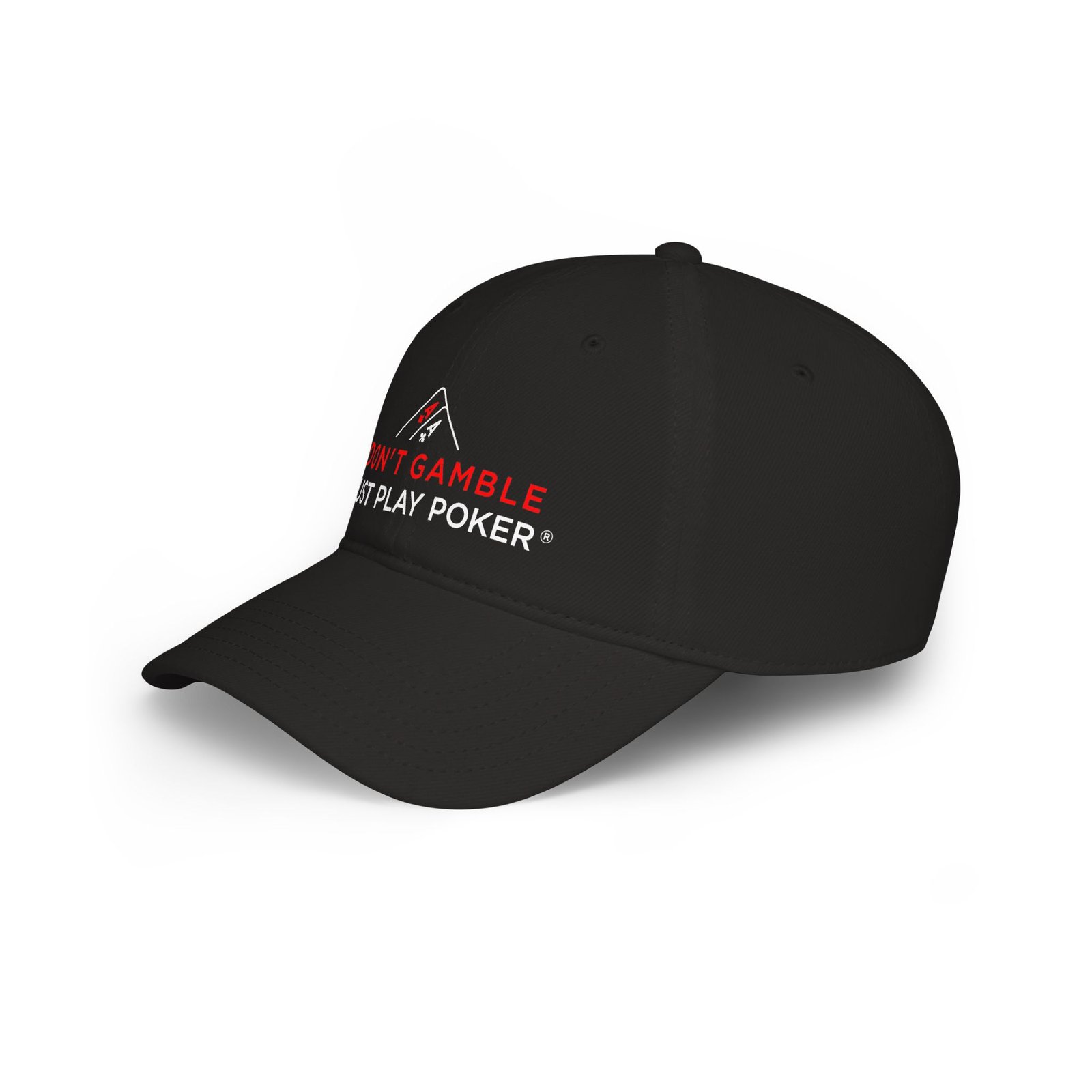 I Don’t Gamble, I Just Play Poker Cap – Red & White Poker Logo
