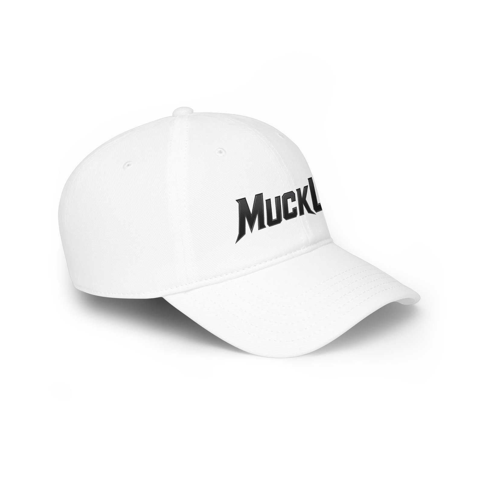 MuckU2 Distressed Dad Hat – Black Embroidered Poker Cap