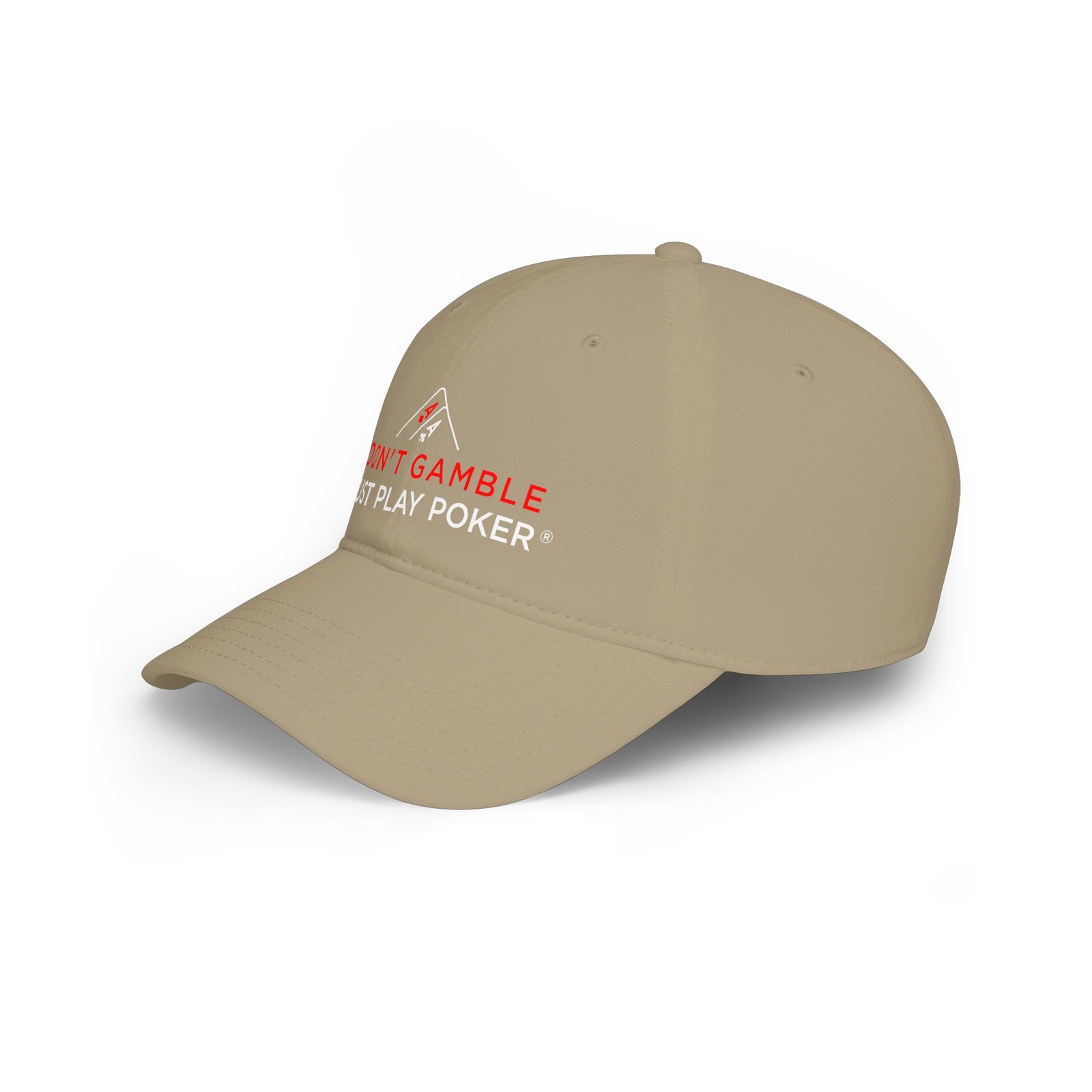 I Don’t Gamble, I Just Play Poker Cap – Red & White Poker Logo