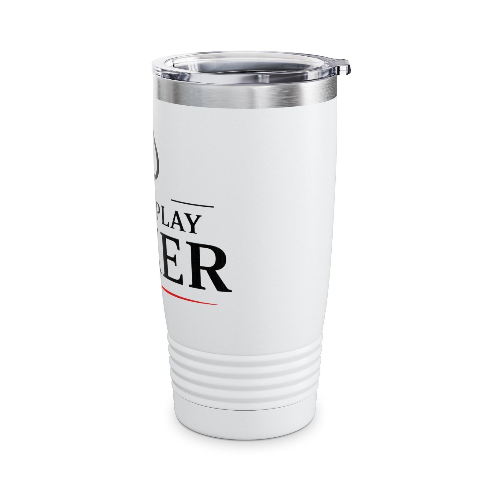 I Just Play Poker Tumbler – Black & Red Poker Logo