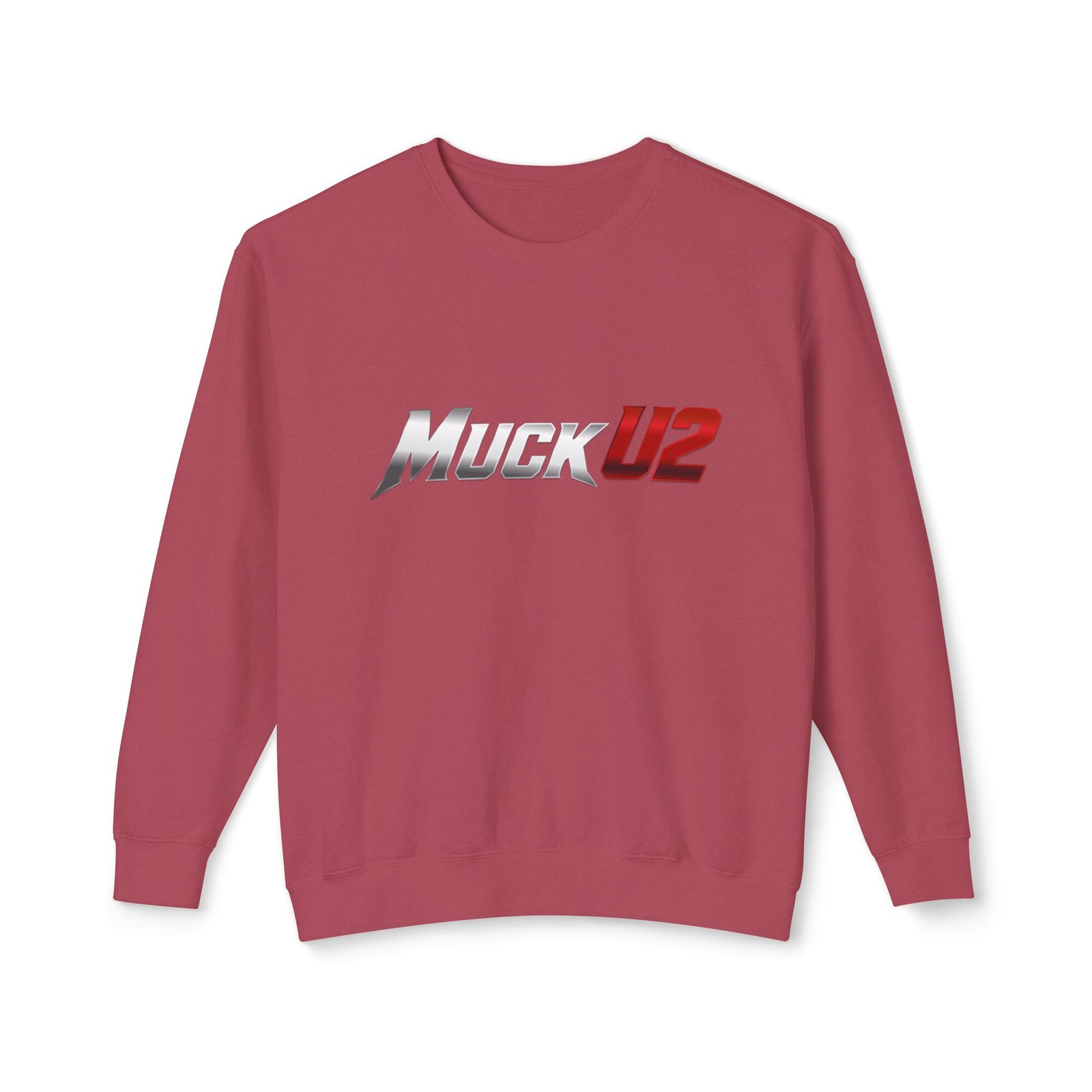 MuckU2 Sweatshirt – Silver & Red Logo Poker Crewneck
