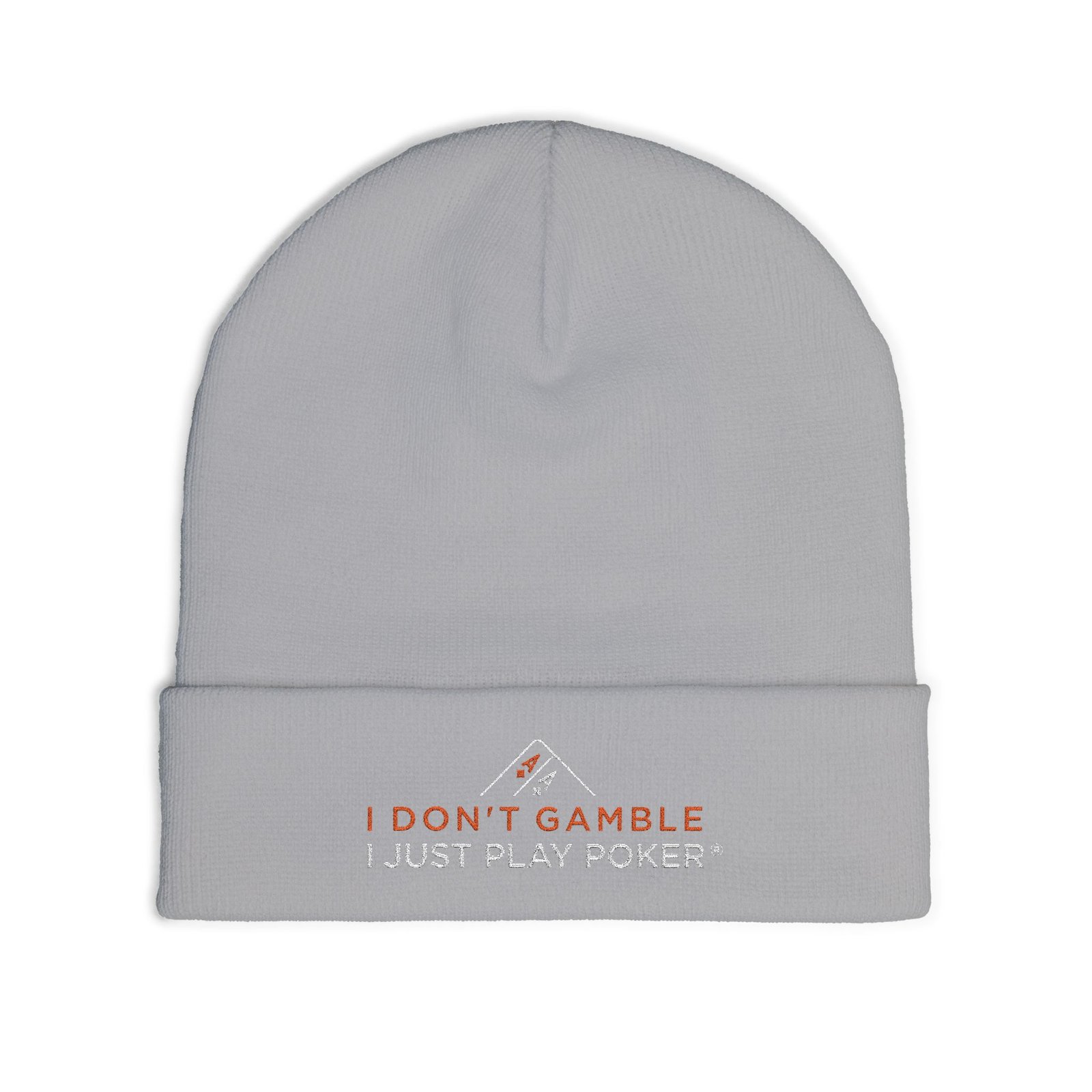 I Don’t Gamble, I Just Play Poker Beanie – Red & White Logo