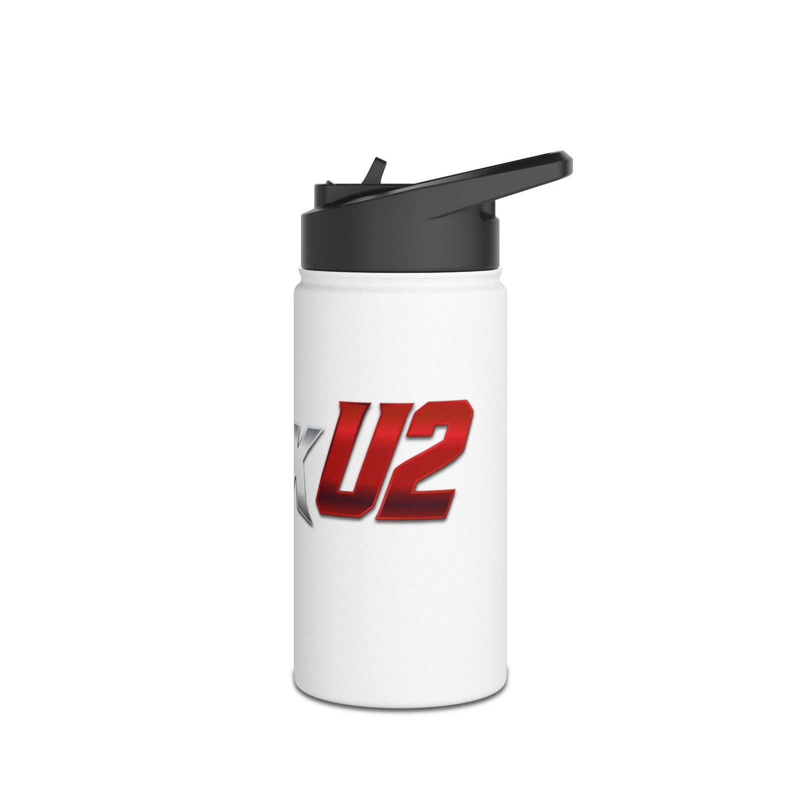 MuckU2 Stainless Steel Water Bottle – Gradient Silver & Red Poker Logo