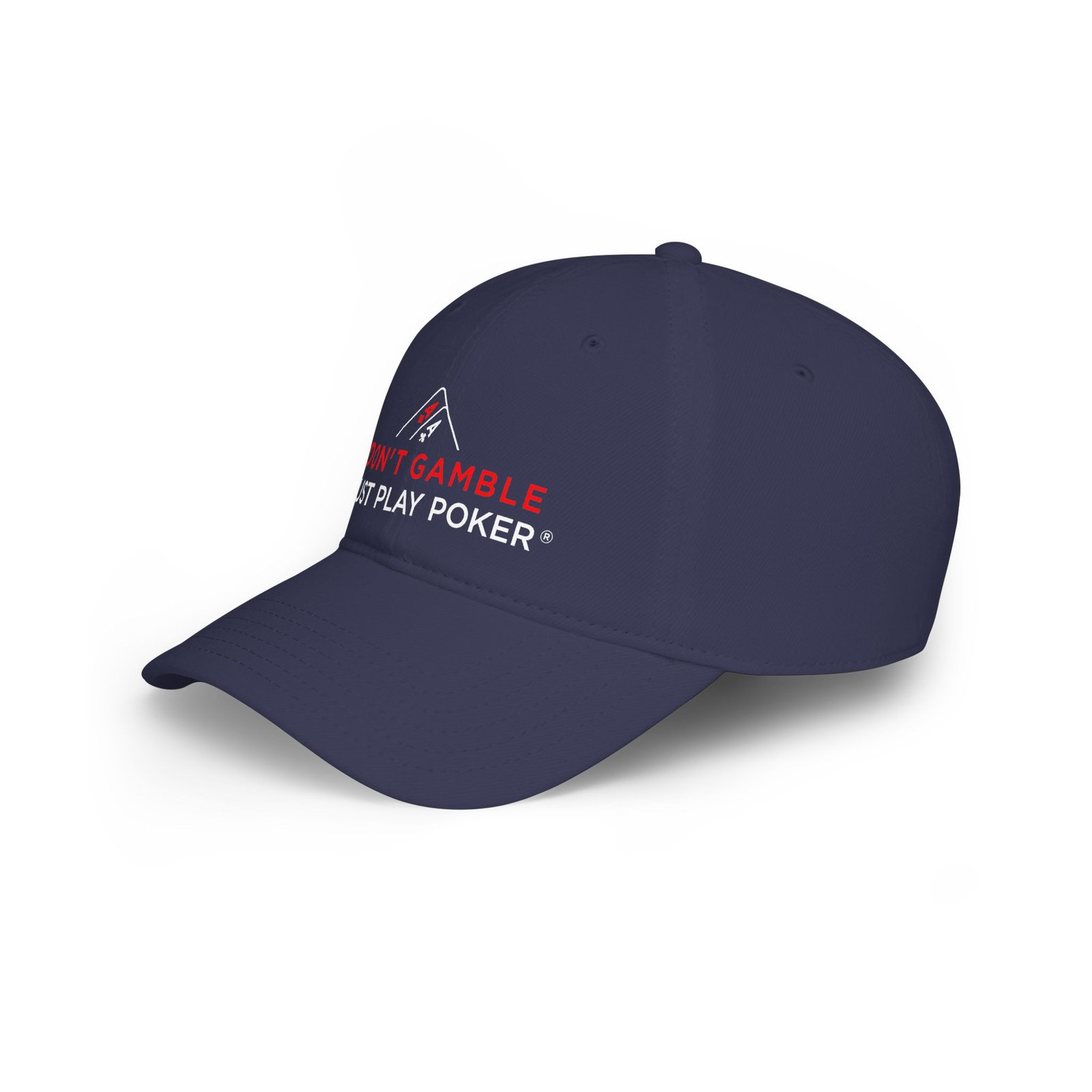I Don’t Gamble, I Just Play Poker Cap – Red & White Poker Logo