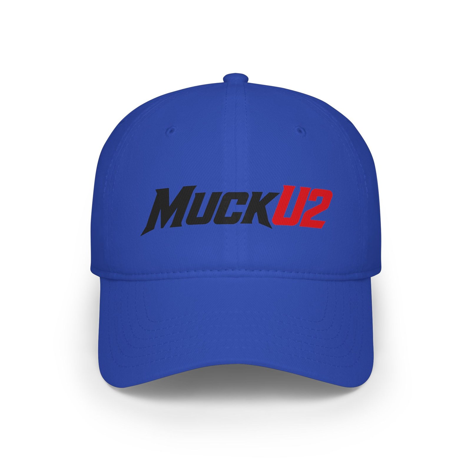 MuckU2 Distressed Dad Hat – Black & Red Logo