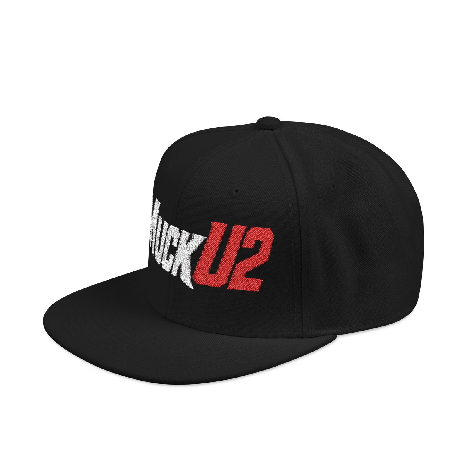 MuckU2 Snapback Poker Cap – White & Red Logo