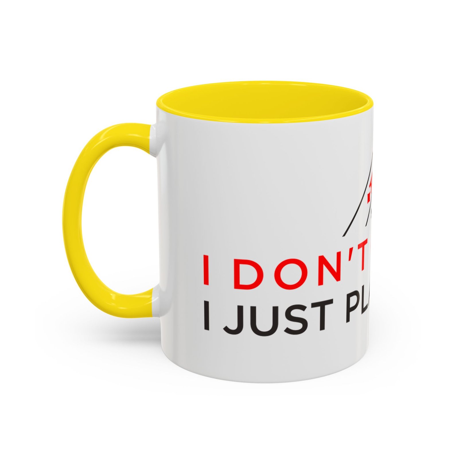 I Don’t Gamble, I Just Play Poker White Mug – Red & Black Logo