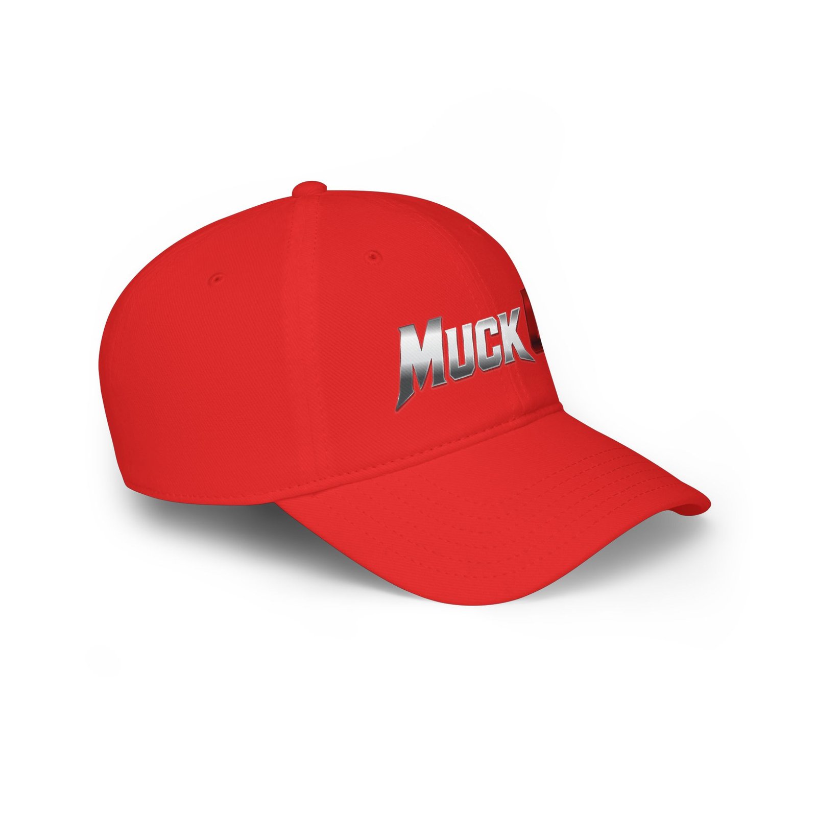 MuckU2 Poker Cap – Silver & Red Logo Baseball Hat