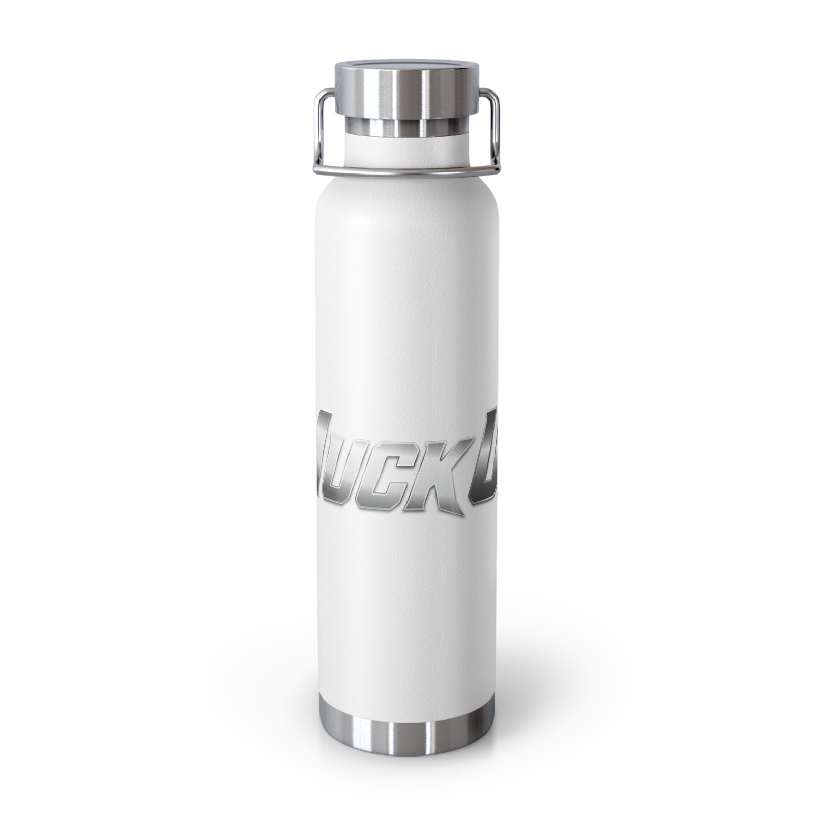 MuckU2 Insulated Water Bottle – Gradient Silver Poker Logo